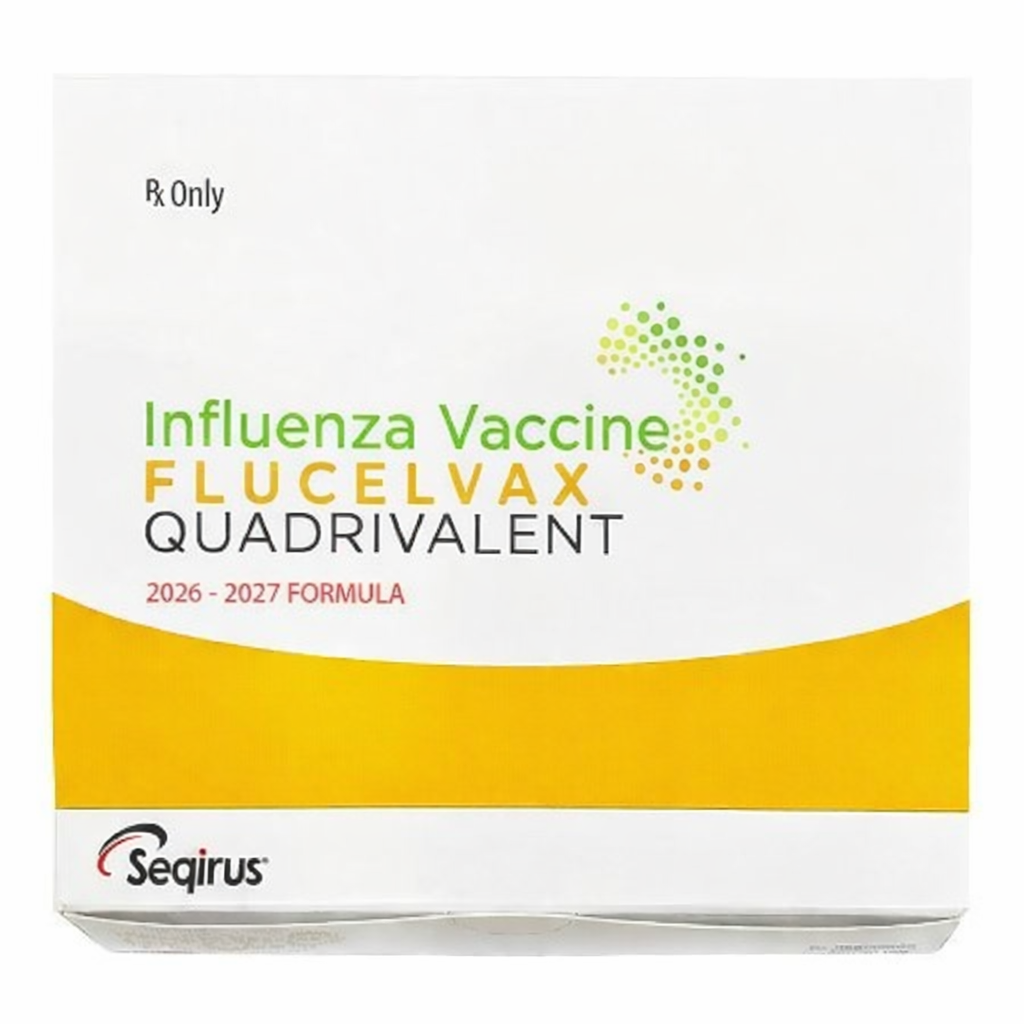 Flucelvax pre-filled syringe 10 pack product image.