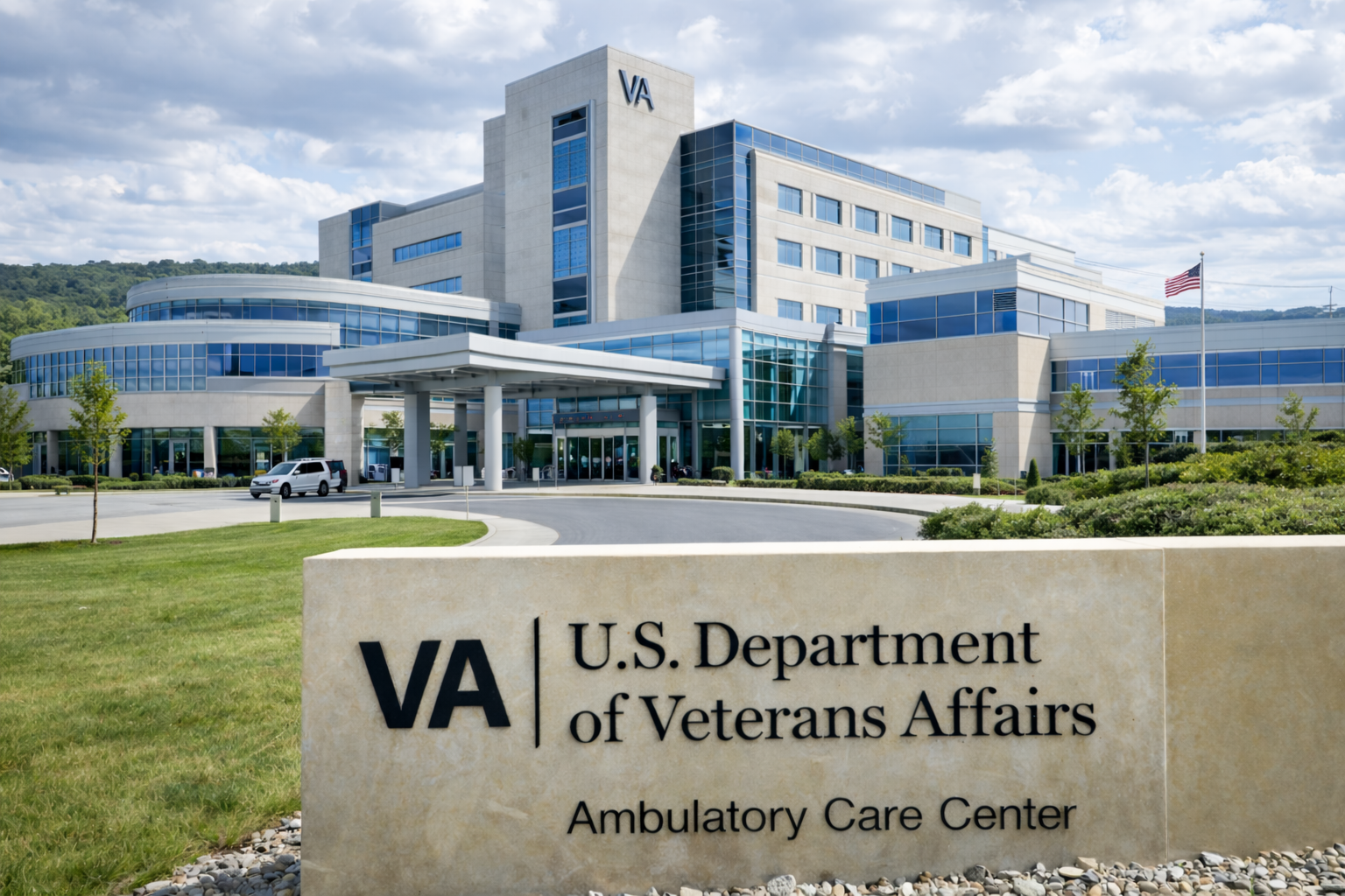 Veterans Affairs medical facility representing federal healthcare and government support.